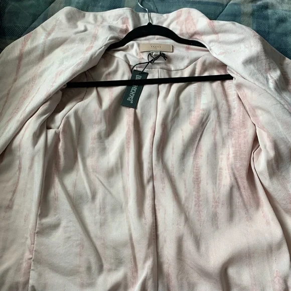 BLANKNYC Faux Suede pink waterfall jacket NWT from Anthropologie Size Medium - Picture 12 of 12